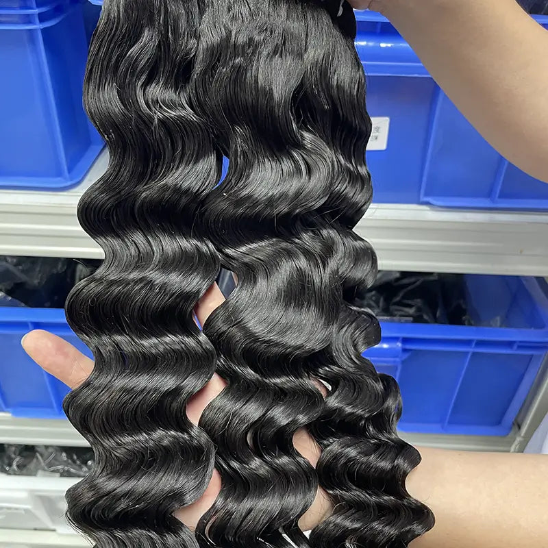 10A Raw Cambodian Virgin Hair Weaving Loose Deep