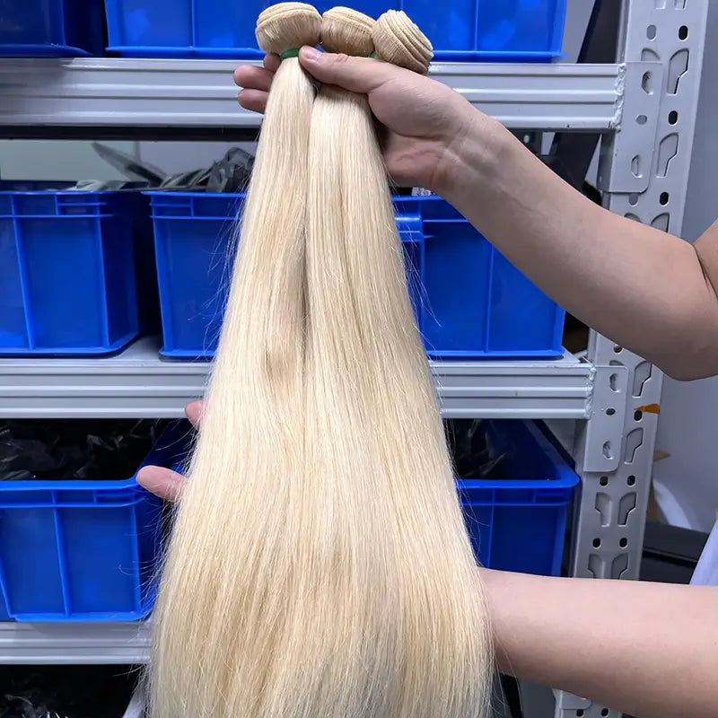 12A #613 Blonde Raw Hair Weaving Straight