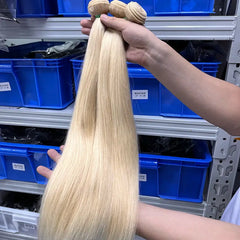 12A #613 Blonde Raw Hair Weaving Straight