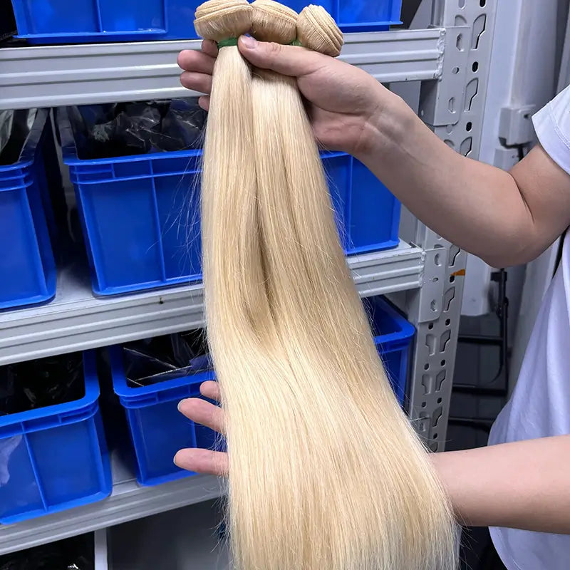 12A #613 Blonde Raw Hair Weaving Straight