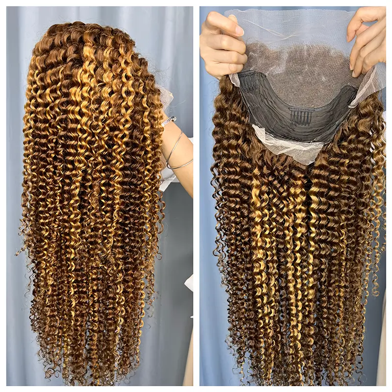 13x4 lace frontal wig highlight color #4/27 180% density