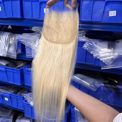 #613 Blonde Hair 6x6 HD/ Transparent Closure Straight