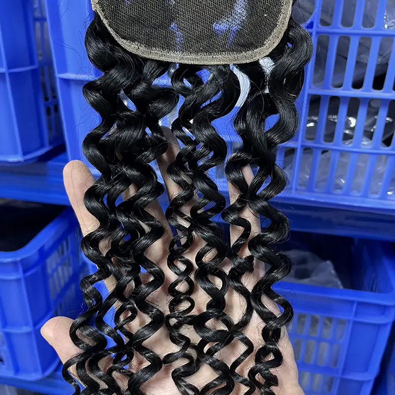 4x4 HD/ Transparent Closure Burmese Curl