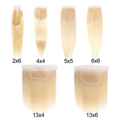 #613 Blonde Hair HD Lace Closure & Frontal Straight