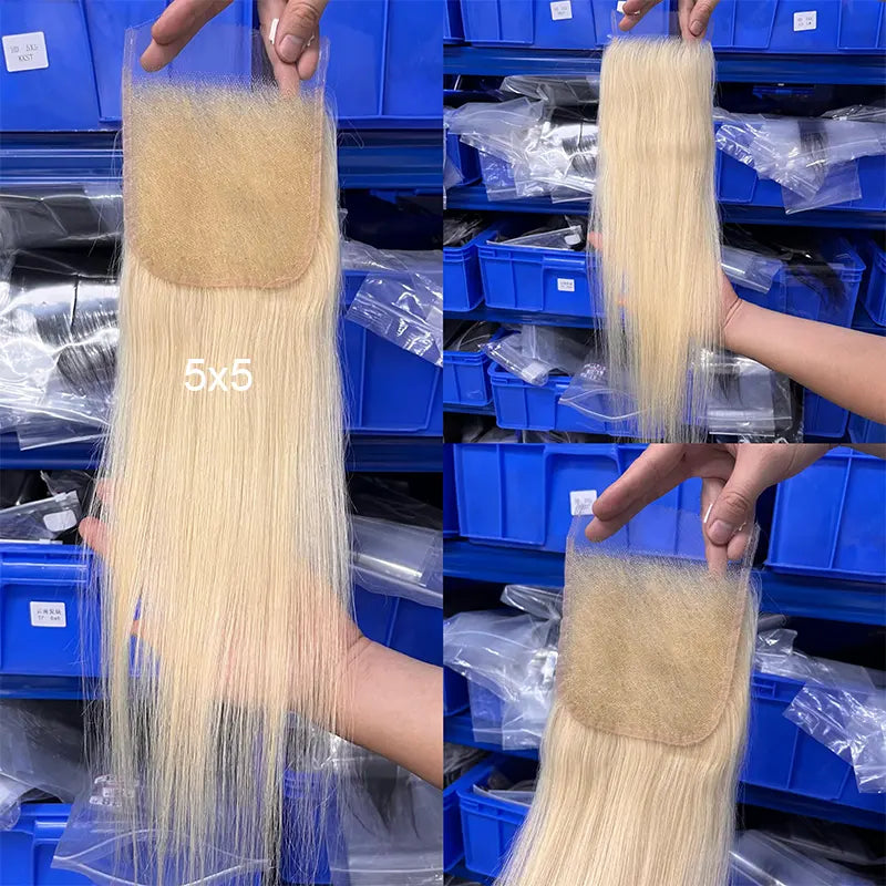 #613 Blonde Hair HD Lace Closure & Frontal Straight