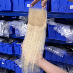 #613 Blonde Hair 5x5 HD/ Transparent Closure