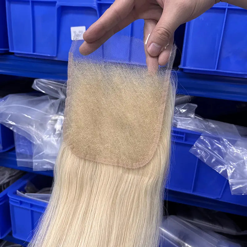 #613 Blonde Hair 5x5 HD/ Transparent Closure