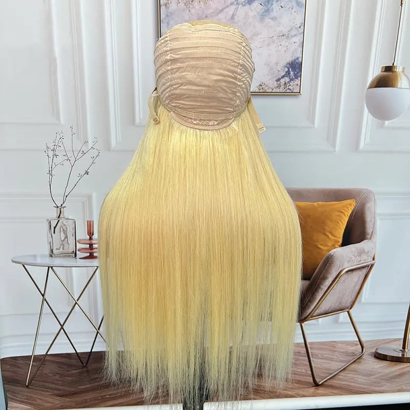 #613 Blonde Custom HD/Transparent Closure Raw Hair Wig Straight