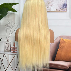 #613 Blonde Custom HD/Transparent Closure Raw Hair Wig Straight