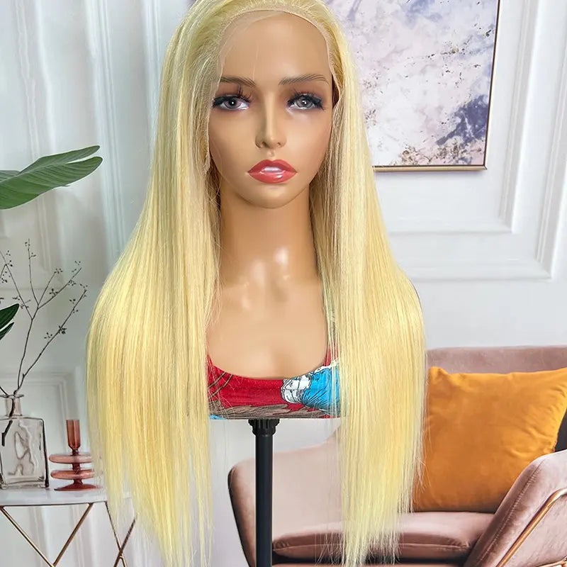 #613 Blonde Custom HD/Transparent Closure Raw Hair Wig Straight