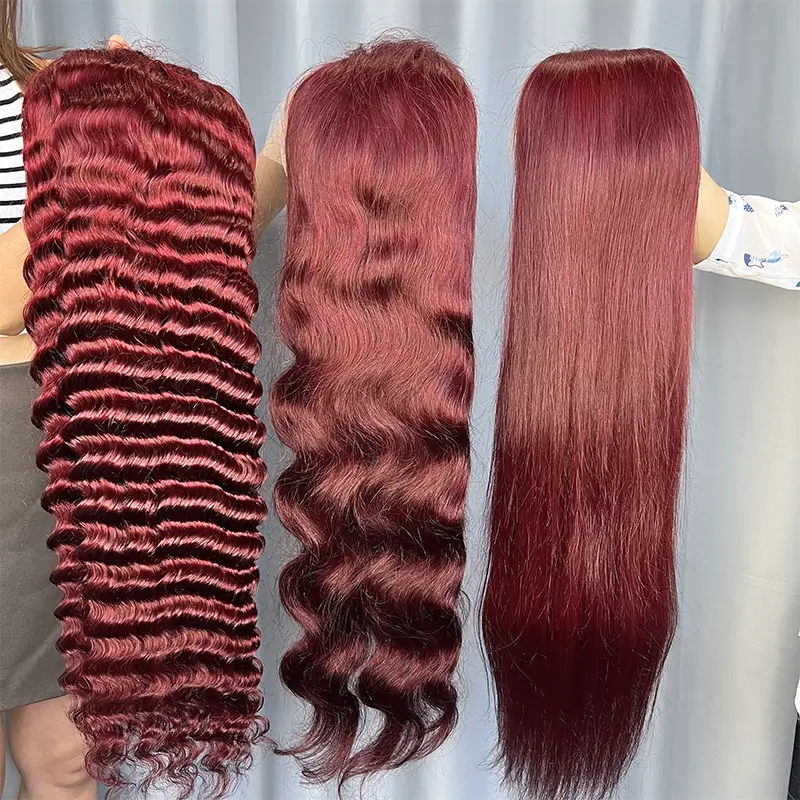 #99J Burgundy 13x4 Frontal Lace Colored Wig