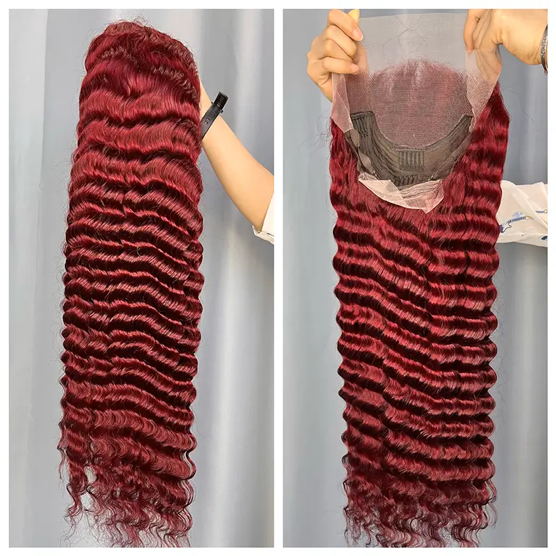 #99J Burgundy 13x4 Frontal Lace Colored Wig