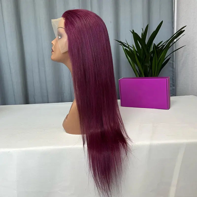 #99J Burgundy 13x4 Frontal Lace Colored Wig