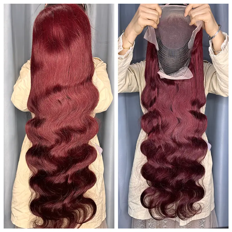 #99J Burgundy 13x4 Frontal Lace Colored Wig