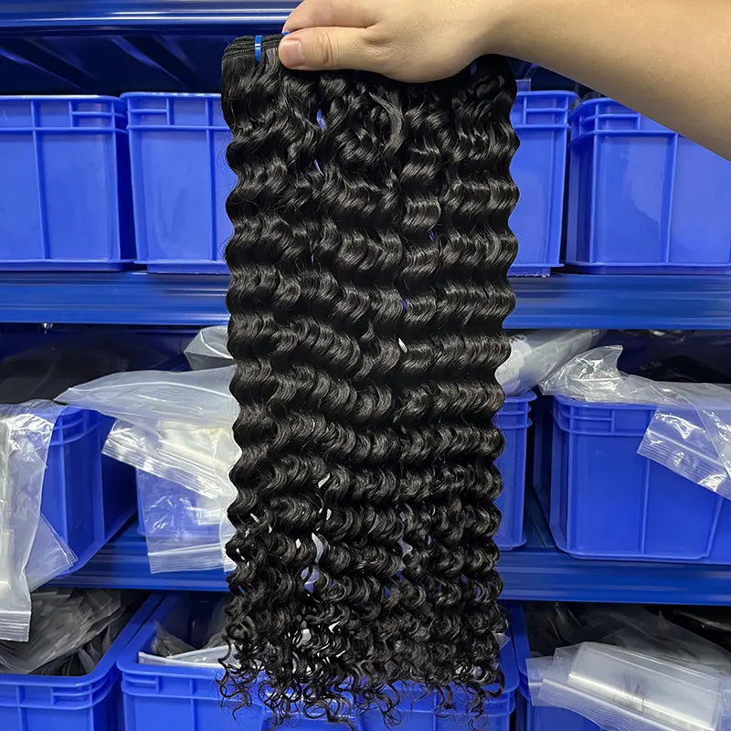 9A Raw Burmese Virgin Hair Weaving Deep Wave