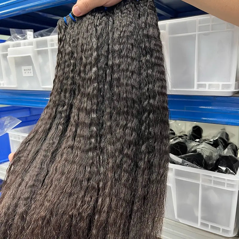 9A Raw Burmese Virgin Hair Weaving Kinky Straight