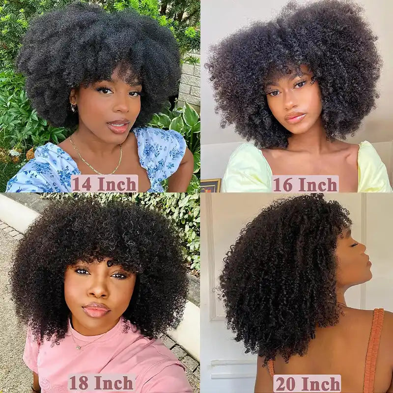 Curly Raw Hair Bang Wig