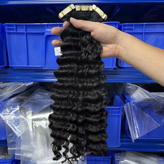 Deep Wave Tape-In Virgin Human Hair Extensions