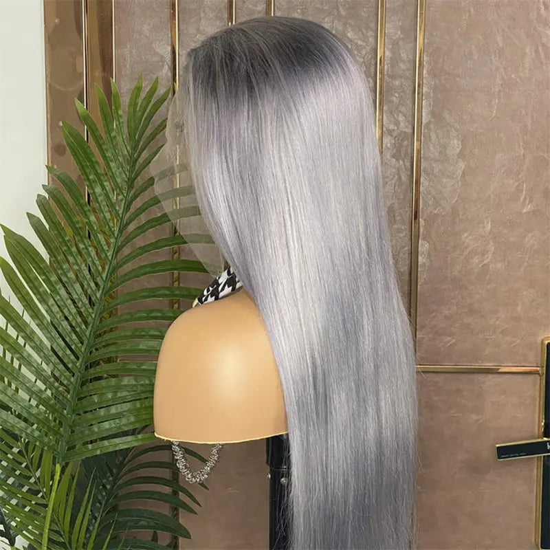 Silver Gray 13x4 Frontal Lace Colored Wig