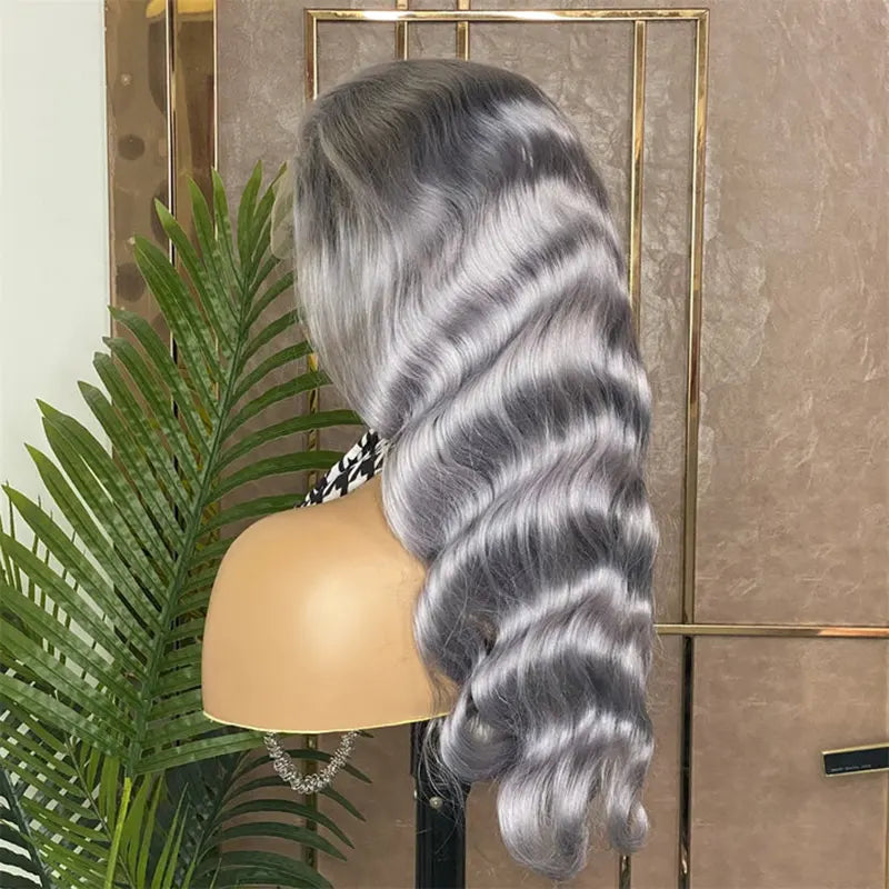 Silver Gray 13x4 Frontal Lace Colored Wig