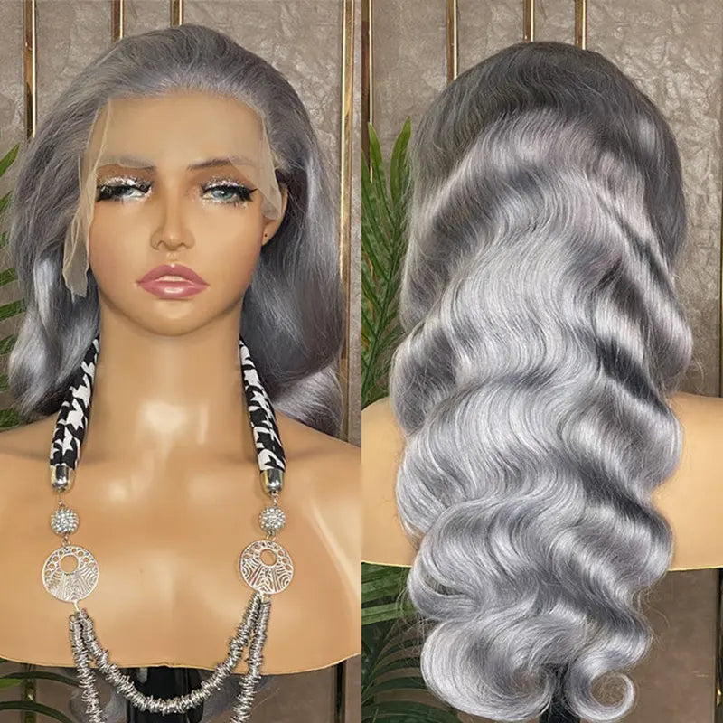 Silver Gray 13x4 Frontal Lace Colored Wig