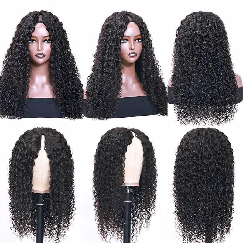 Straight Wavy Kinky & Curly V-Part Raw Hair Wig