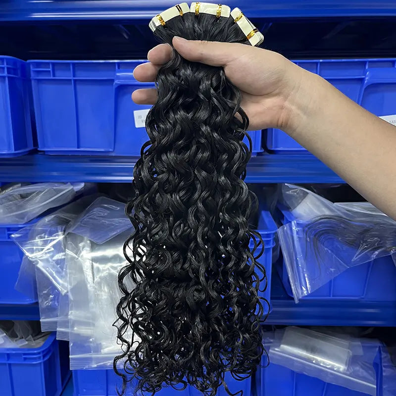 Water Wave Tape-In Virgin Human Hair Extensions