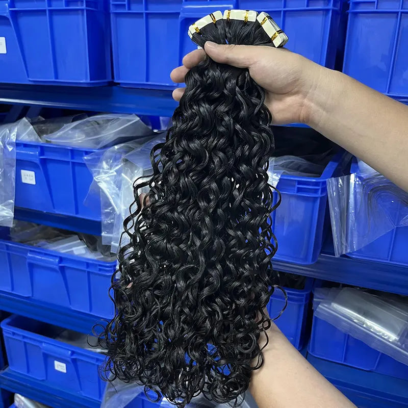 Water Wave Tape-In Virgin Human Hair Extensions