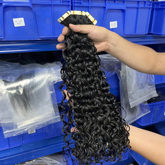 Water Wave Tape-In Virgin Human Hair Extensions