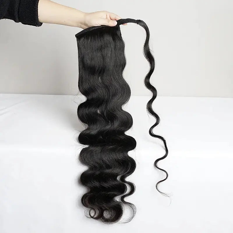 Wrap Around Velcro Ponytail Virgin Human Hair Extensions