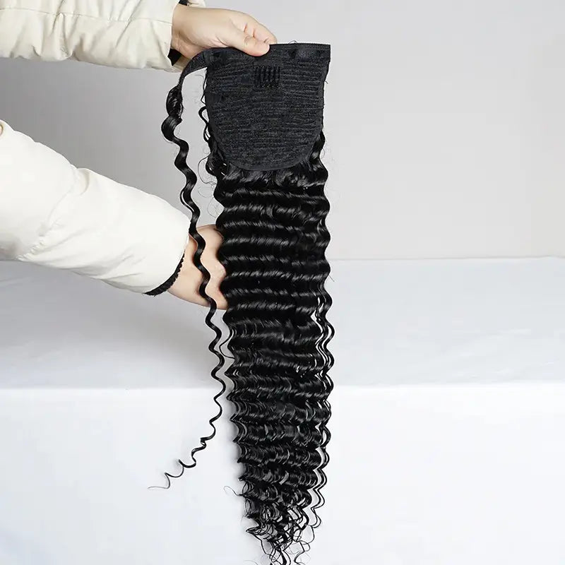 Wrap Around Velcro Ponytail Virgin Human Hair Extensions